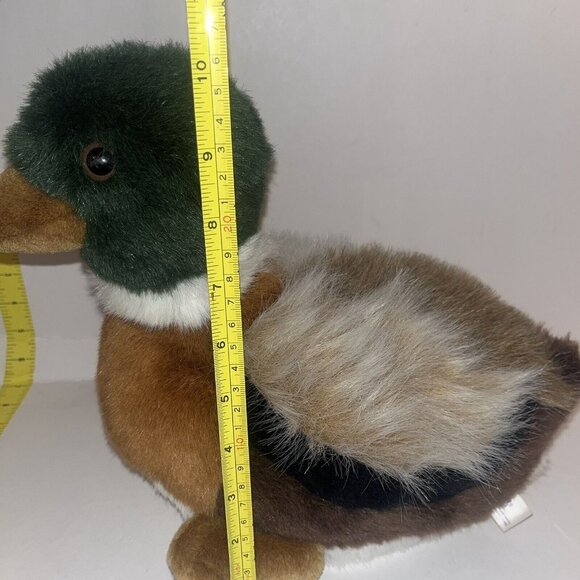 Mallard Duck Plush Soft Classics Green Brown Cream Fussy Wings Approx 10" tall - Picture 13 of 13